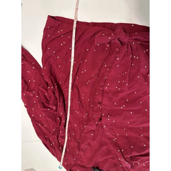 Rails Sloane Top Rogue Gradient Stars V Neck Tie Front Long Sleeve Shirt Large - Picture 9 of 10